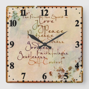 Relógio Quadrado A Fruta do Espírito