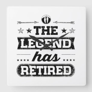 Relógio Quadrado A legenda aposentou-se