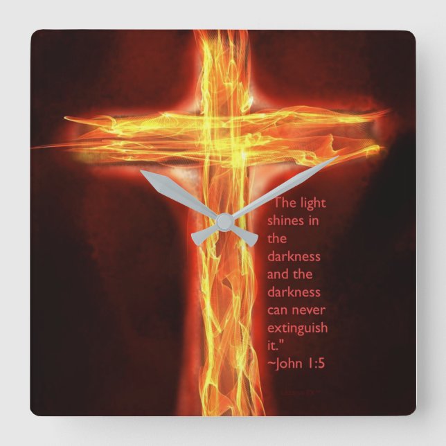 Relógio Quadrado A "luz brilha " (Frente)