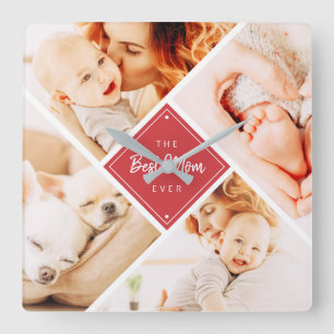 Relógio Quadrado A Melhor Mãe Já Teve Fotos Personalizadas Modern