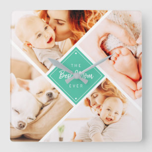 Relógio Quadrado A Melhor Mãe Já Teve Fotos Personalizadas Modern