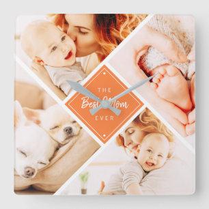 Relógio Quadrado A Melhor Mãe Já Teve Fotos Personalizadas Modern