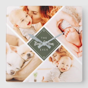 Relógio Quadrado A Melhor Mãe Já Teve Fotos Personalizadas Modern
