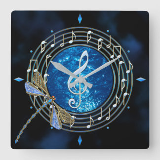 Relógio Quadrado A música nota o pulso de disparo