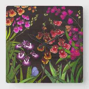 Relógio Quadrado A orquídea equitante de Tolumnia Oncidium floresce