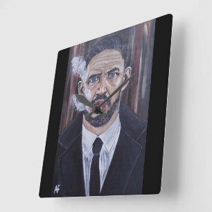 Relógio Quadrado A Pintura do Mobster por Alfred Fox