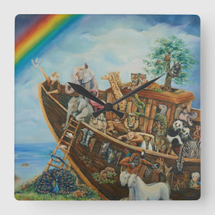 Relógio Quadrado A promessa, a Arca de Noah