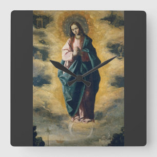 Relógio Quadrado A Radiância Celestial da Imaculada Conceição Arte