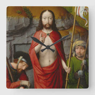 Relógio Quadrado A ressurreição, com os peregrinos de Emmaus