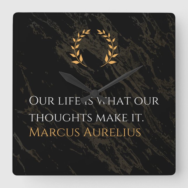 Relógio Quadrado A Verdade de Marcus Aurelius: Moldando a Vida (Frente)