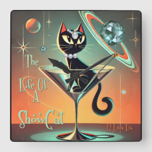 Relógio Quadrado A Vida de uma Gata Showgirl