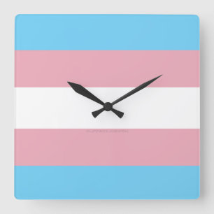 Relógio Quadrado A visibilidade da bandeira do orgulho transgênero 