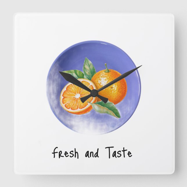 Relógio Quadrado A wall clock for a home that loves freshness  (Frente)