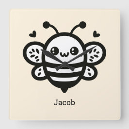 Relógio Quadrado Abelhas de Mel Doce - Arte da Linha de Enfermeiro