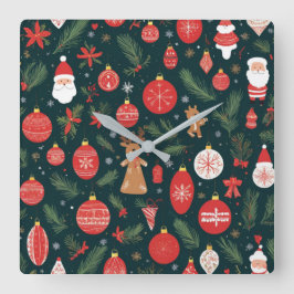 Relógio Quadrado Abraçar o espírito de Natal, Feliz Natal