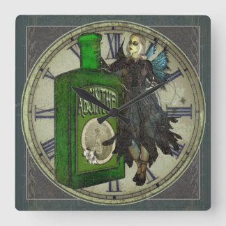 Relógio Quadrado Absinthe Fairy - La Fée Verte - Fada Verde