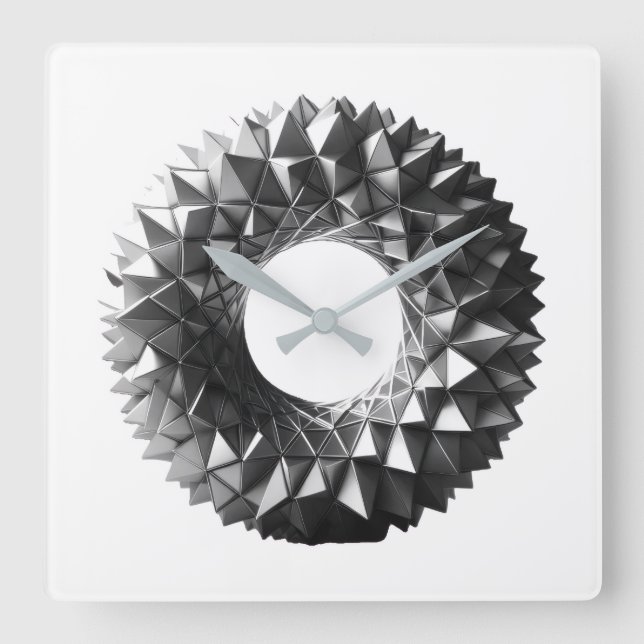 Relógio Quadrado abstract geometrical wreath (Frente)