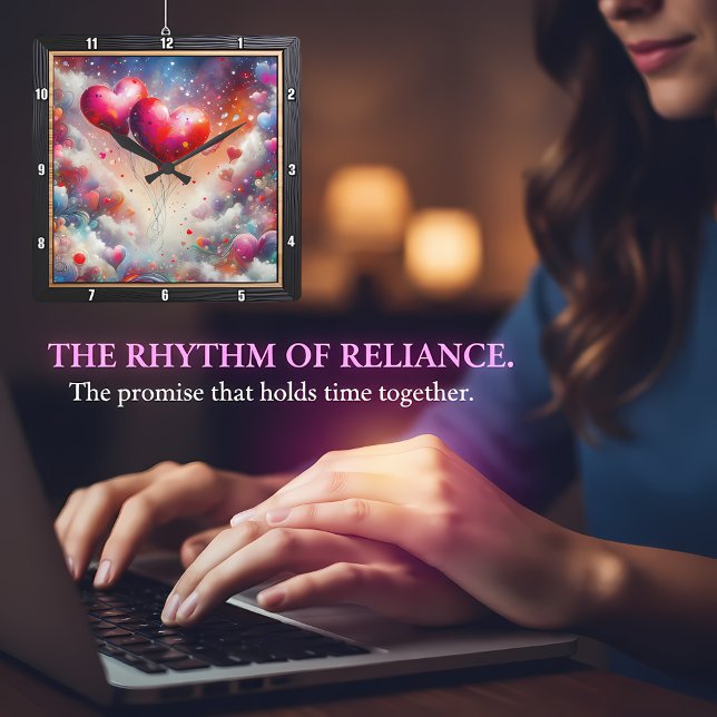 Relógio Quadrado Abstract Heart Nebula Dream (Criador carregado)