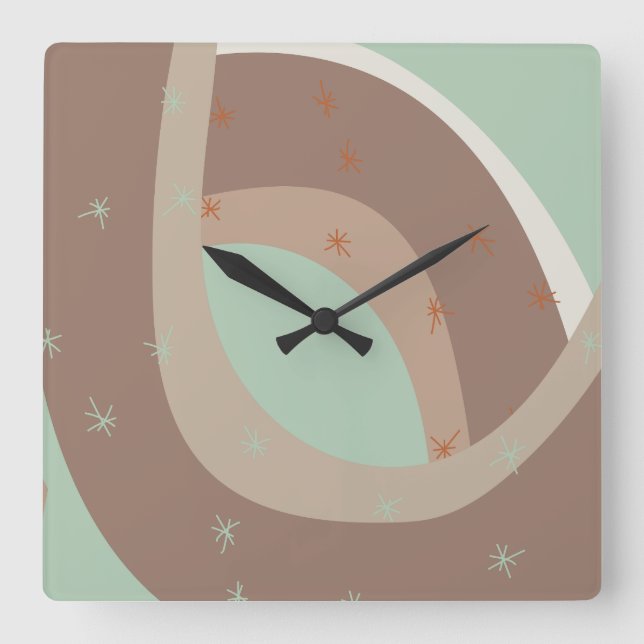 Relógio Quadrado Abstract rainbow (Frente)