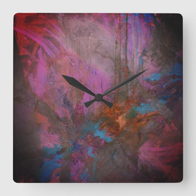 Relógio Quadrado Abstrato (Frente)