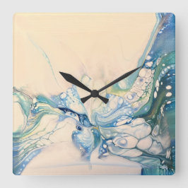 Relógio Quadrado Abstrato azul