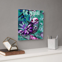 Abstrato Caprichoso Floral Pássaro Personalizado