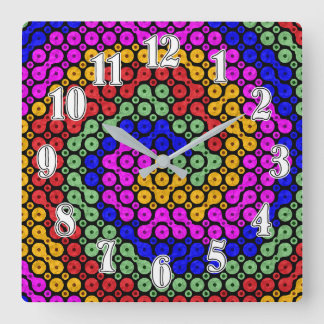 Relógio Quadrado Abstrato de matizes interligados