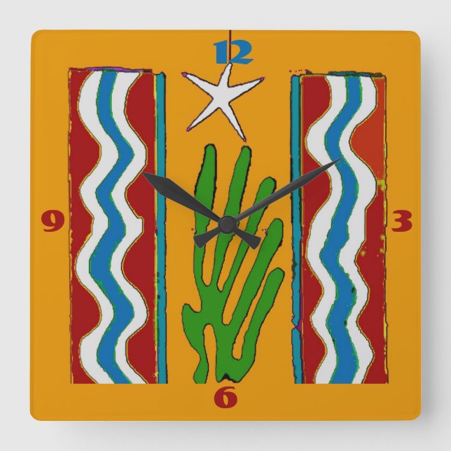 Relógio Quadrado Abstrato Desert Star Face (Frente)