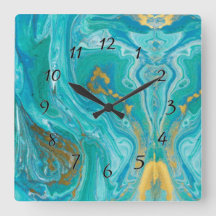 Abstrato Dourado Marble Turquoise