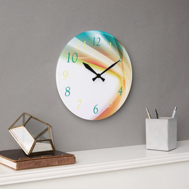 Relógio Quadrado Abstrato Swirl 2 (Escritório)