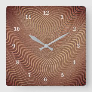 Relógio Quadrado Abstrato Wavy Strike Patternos Linhas 4