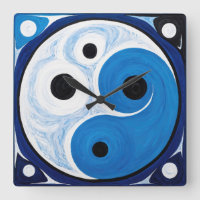 Abstrato Yin Yang: Modernista Azul e Branco
