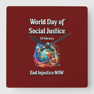 Relógio Quadrado Acabe Com A Injustiça Agora.