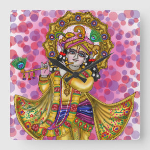 Relógio Quadrado Acessórios do Senhor Krishna