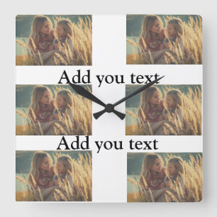 Relógio Quadrado adicionar a coleção de fotografias de texto pers