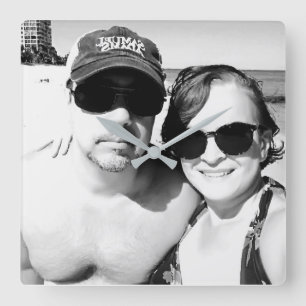Relógio Quadrado Adicione seu casal personalizado imagem