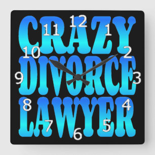 Relógio Quadrado Advogado do Crazy Divorce