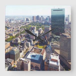 Relógio Quadrado Aerial view of Boston
