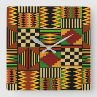 Relógio Quadrado African Royal Kente Cloth 