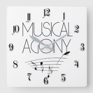 Relógio Quadrado Agonia musical