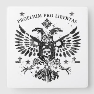 Relógio Quadrado Águia de Cabeça Dupla Moderna