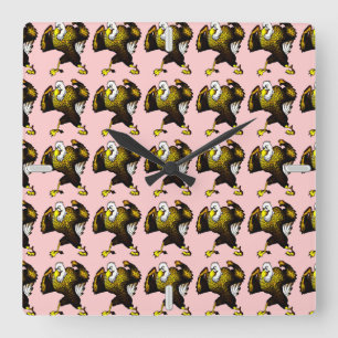 Relógio Quadrado Águia de Combate à Caricatura