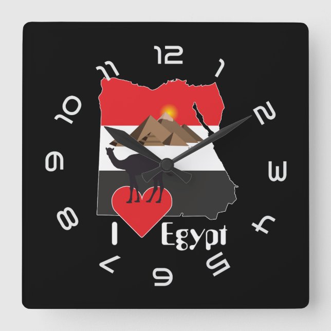 Relógio Quadrado Ägypten - Egito Uhr (Frente)