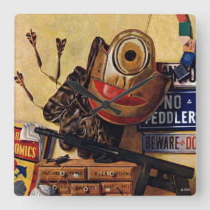 Relógio Quadrado Ainda vida de brinquedos dos meninos