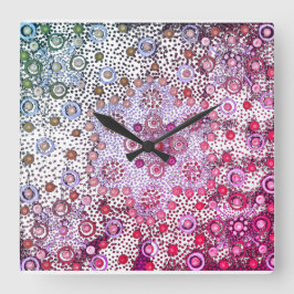 Relógio Quadrado Airelas de Verão rosa