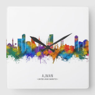 Relógio Quadrado Ajman UAE Skyline