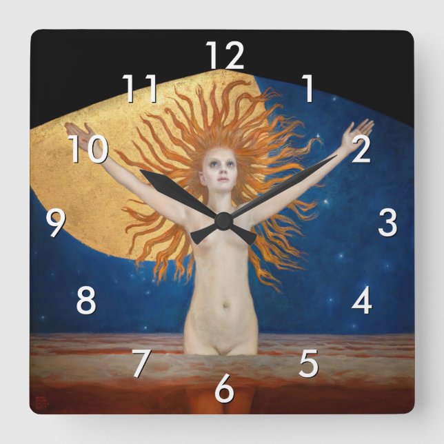 Relógio Quadrado Akseli Gallen-Kallela - Ad Astra (Frente)