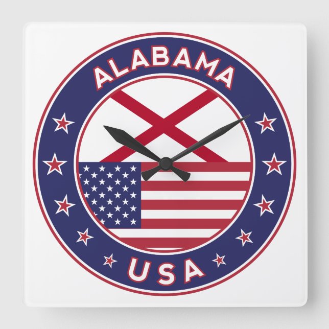 Relógio Quadrado Alabama (Frente)