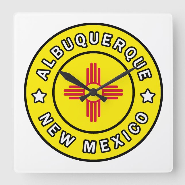 Relógio Quadrado Albuquerque Novo México (Frente)