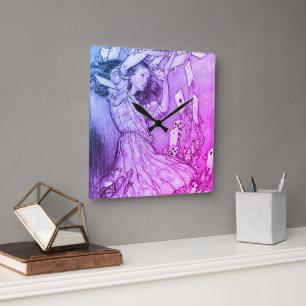 Relógio Quadrado Alice No País Das Maravilhas Lewis Carroll Rackham